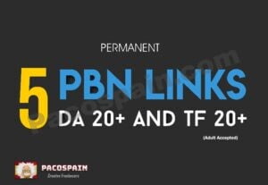 PERMANENT 5 PBN backlinks, DA 20 TF 20 private blog network