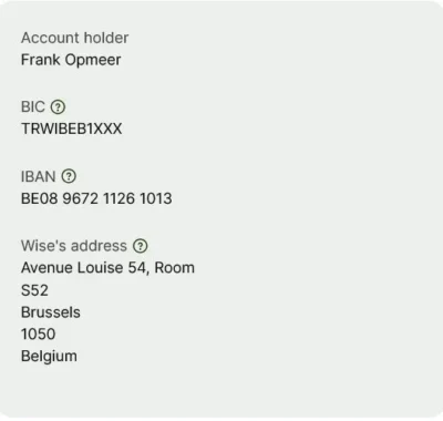 Europe Bank Details